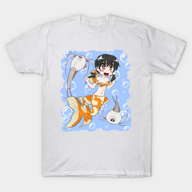 Goldfish Mermaid with Triops T-Shirt by TeriyakiPigeon